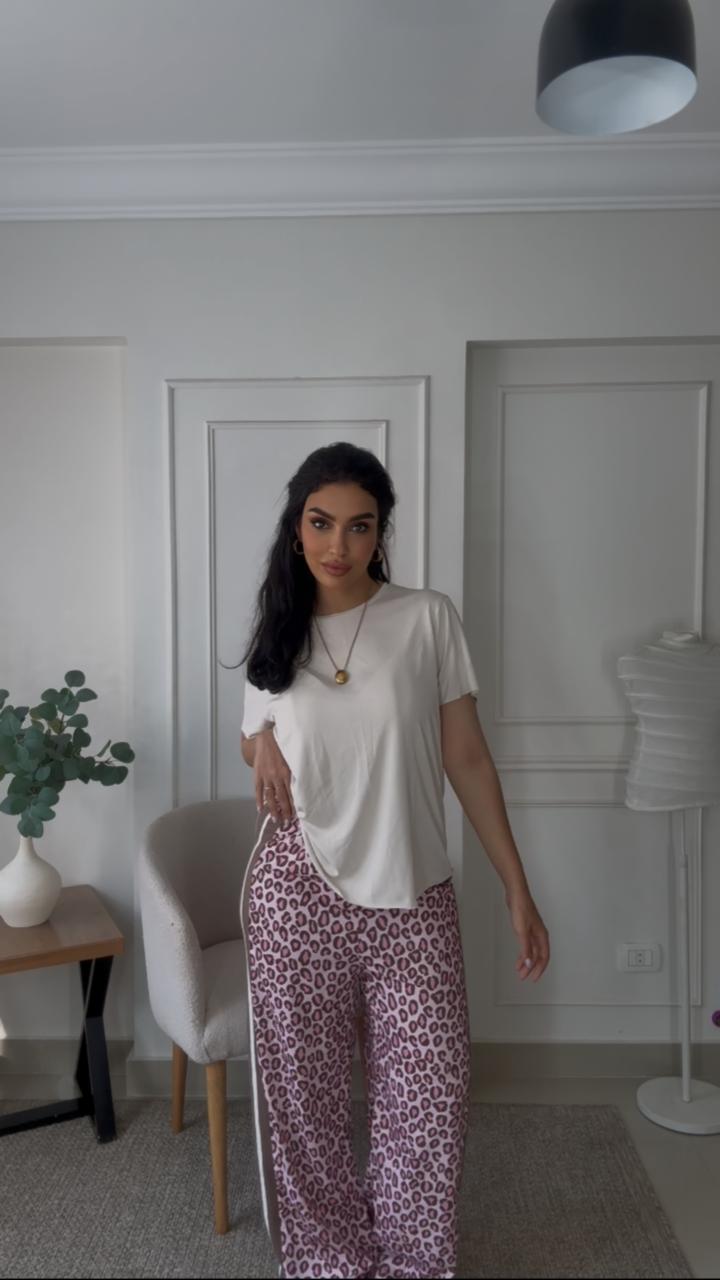 Pink tiger pants with caffe sides