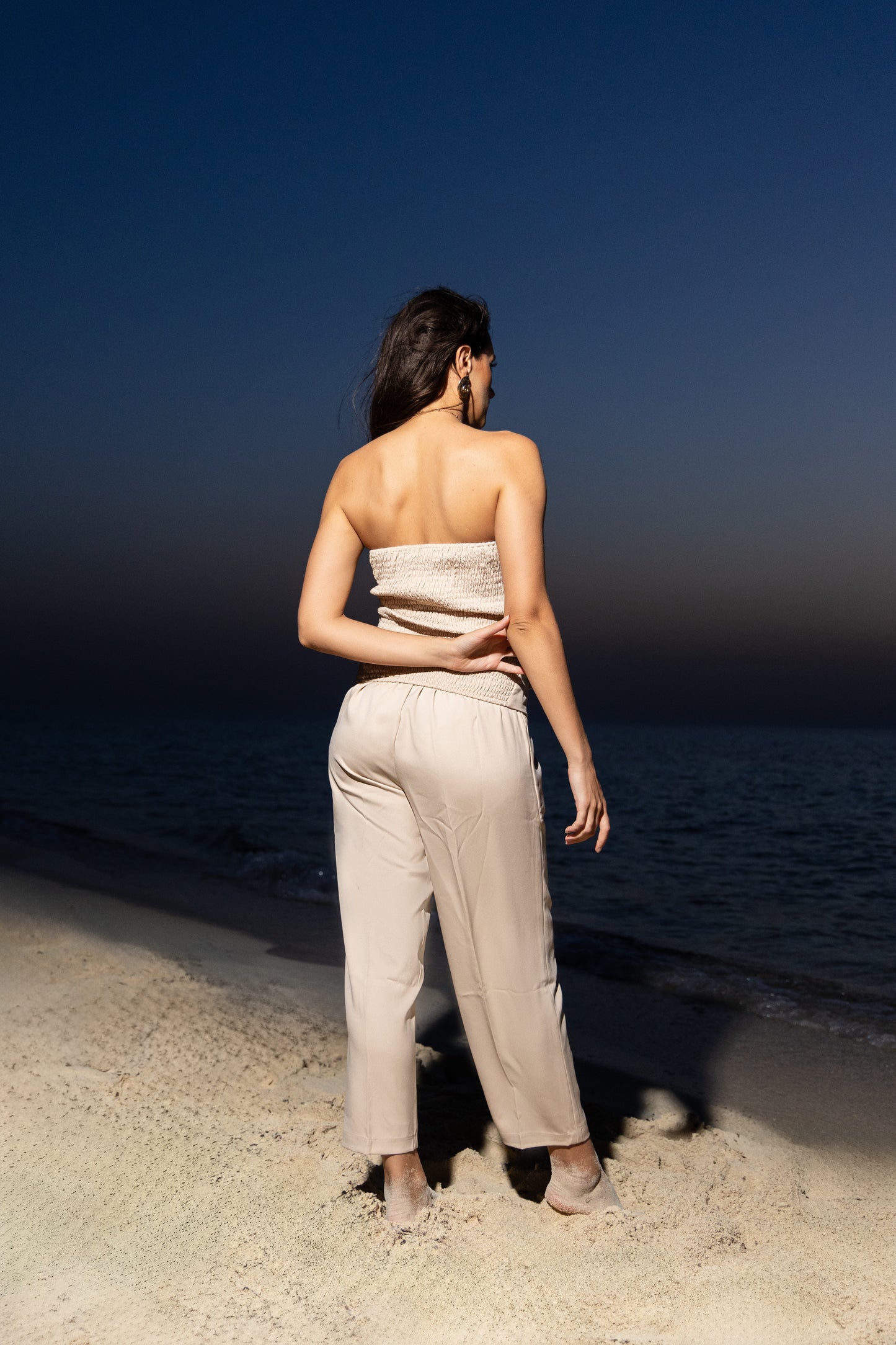 Beige Formal Pants