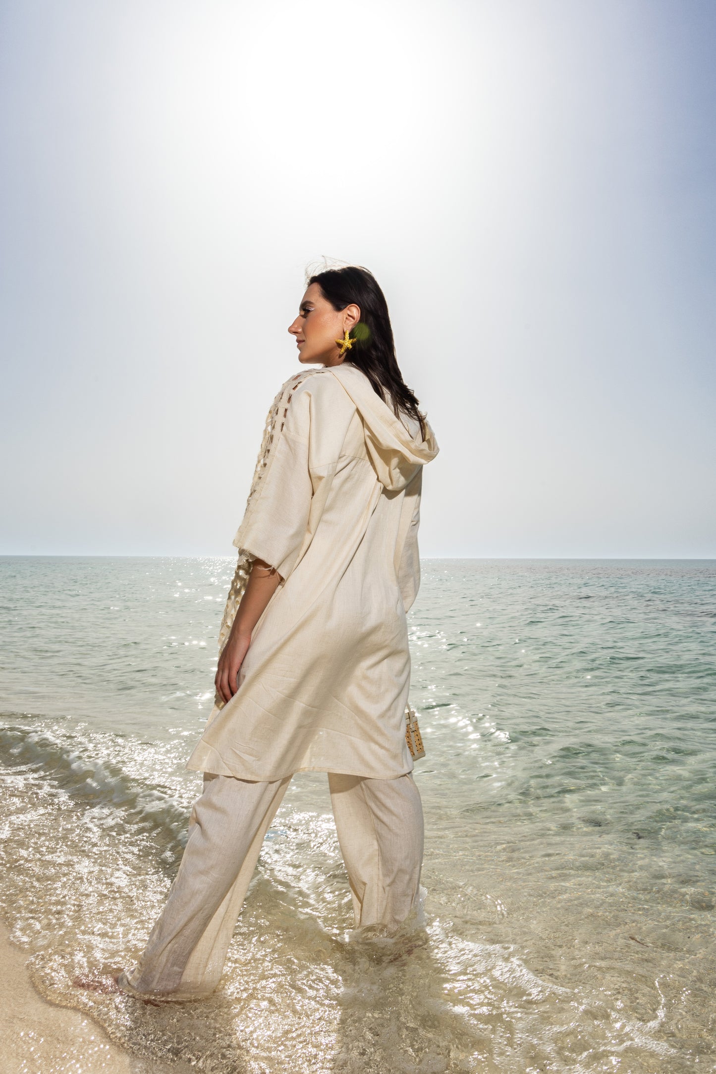 Net linen kimono