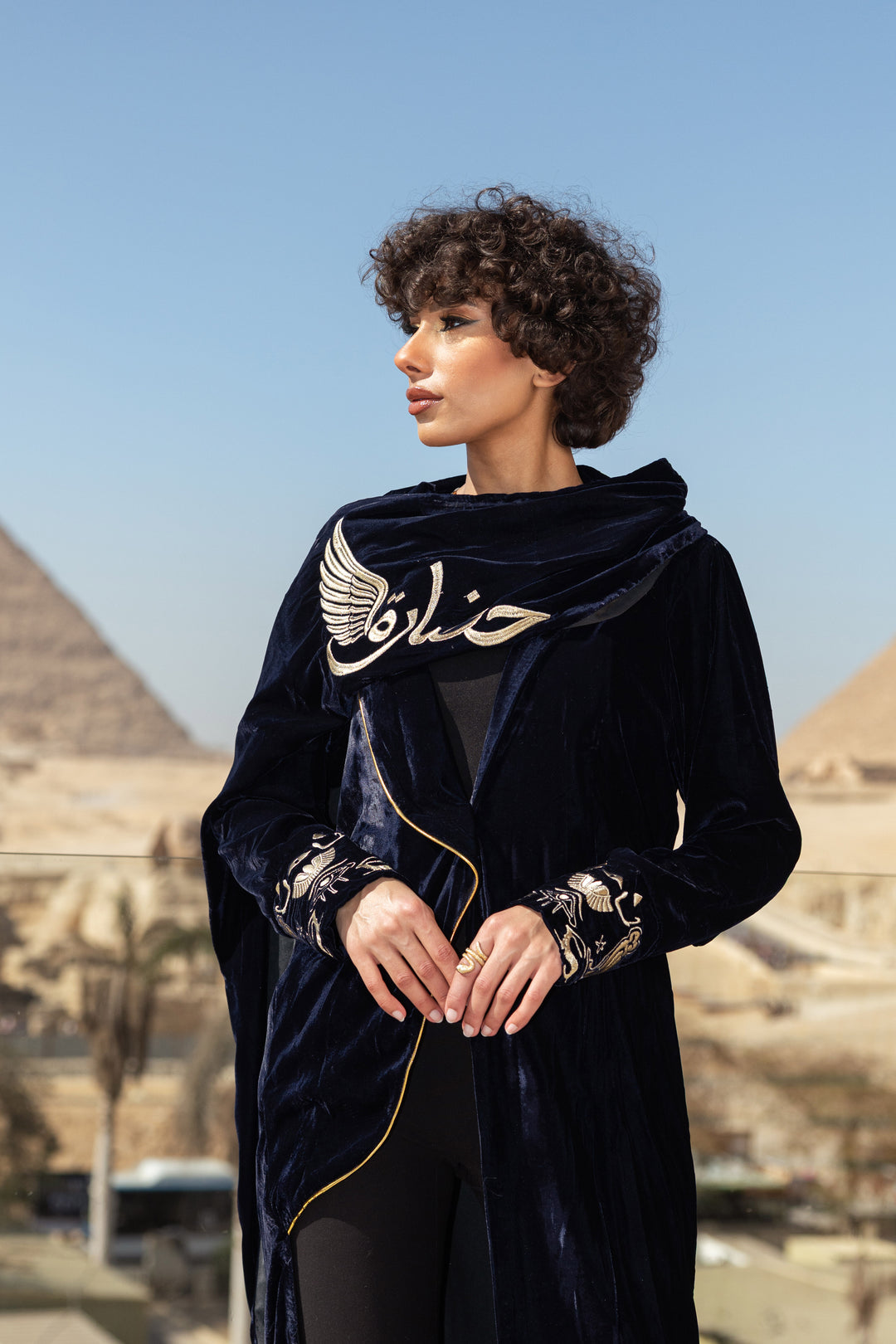 حضاره high low blazer with shawl (PRE ORDER 7 days)