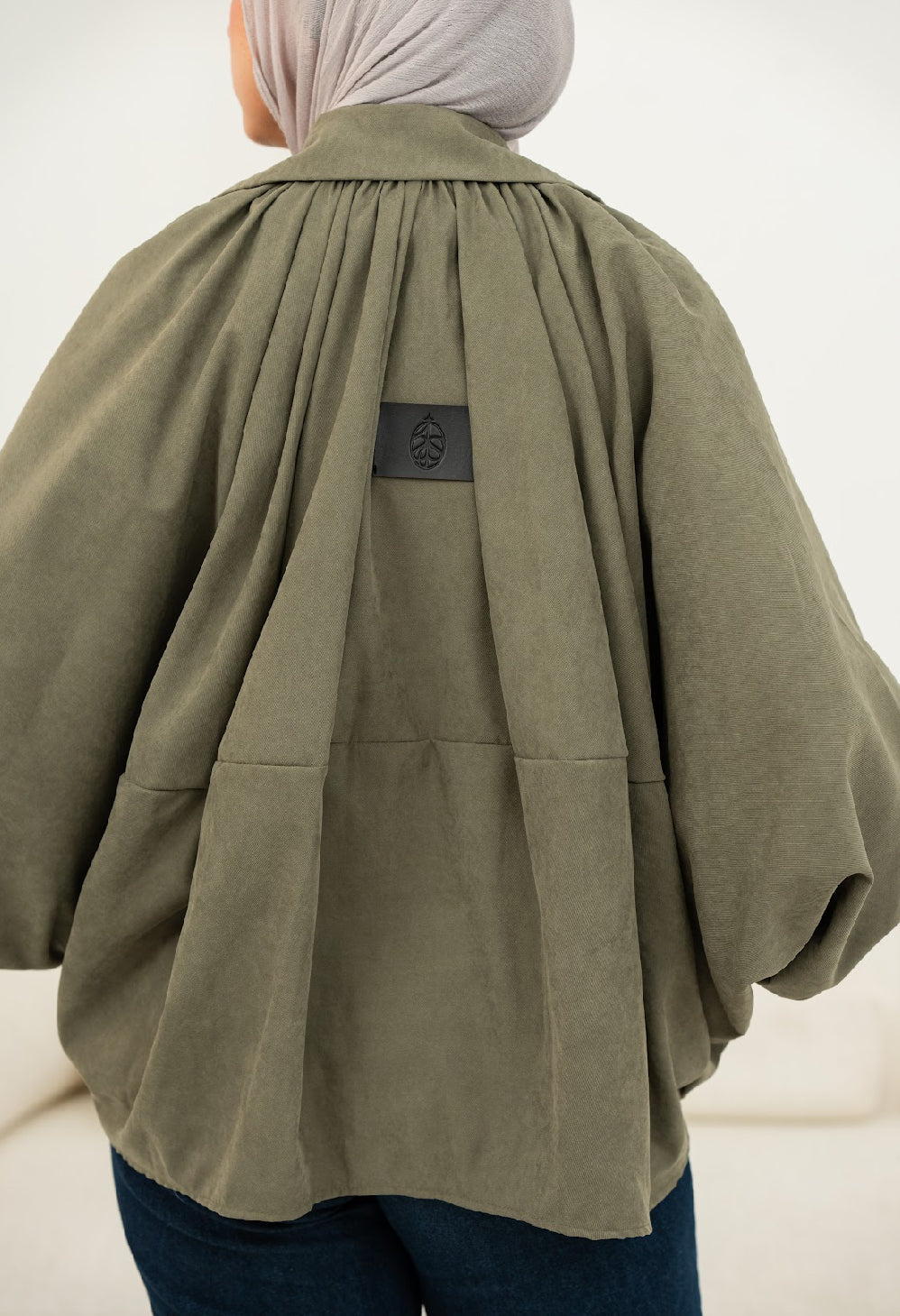 Fleuri Olive Zipper Jacket