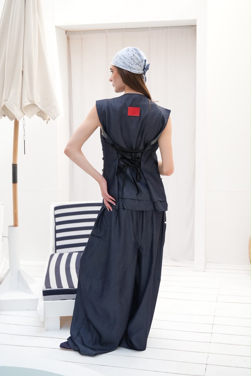 Riviera blue denim set