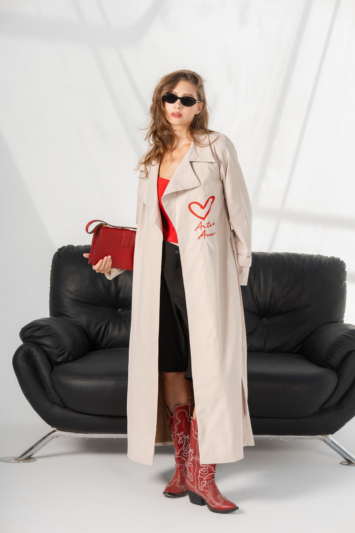 Beige longline amor coat