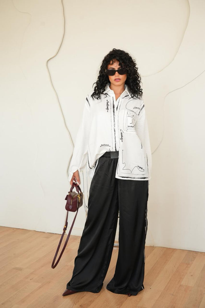 Black Vela satin pants