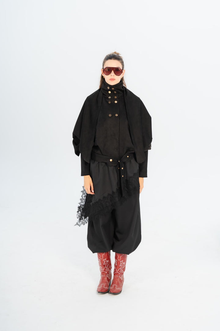 Black Milan draped jacket