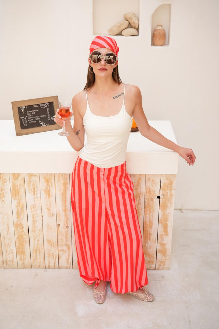 Capri stripe pants (PINK*RED)
