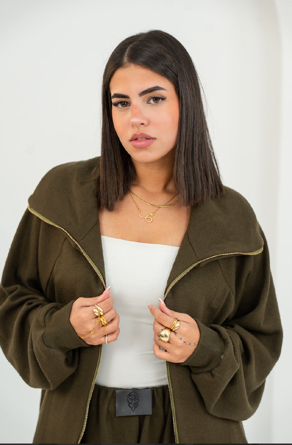 Serra Olive Tricot Set