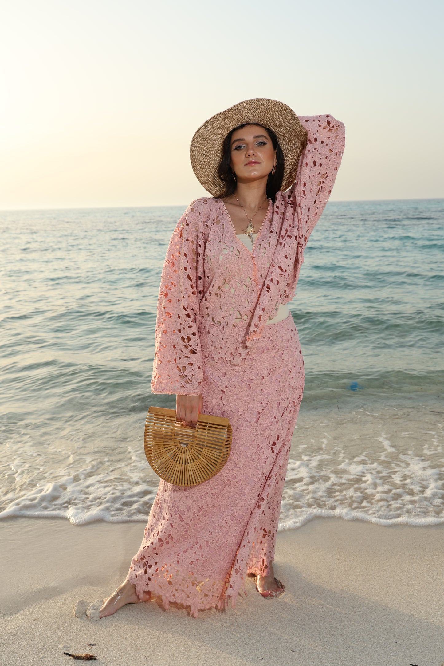 Gebur powder pink padded skirt
