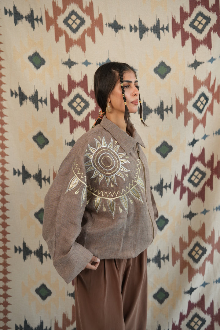 Sunrays zipper jacket (pure linen)