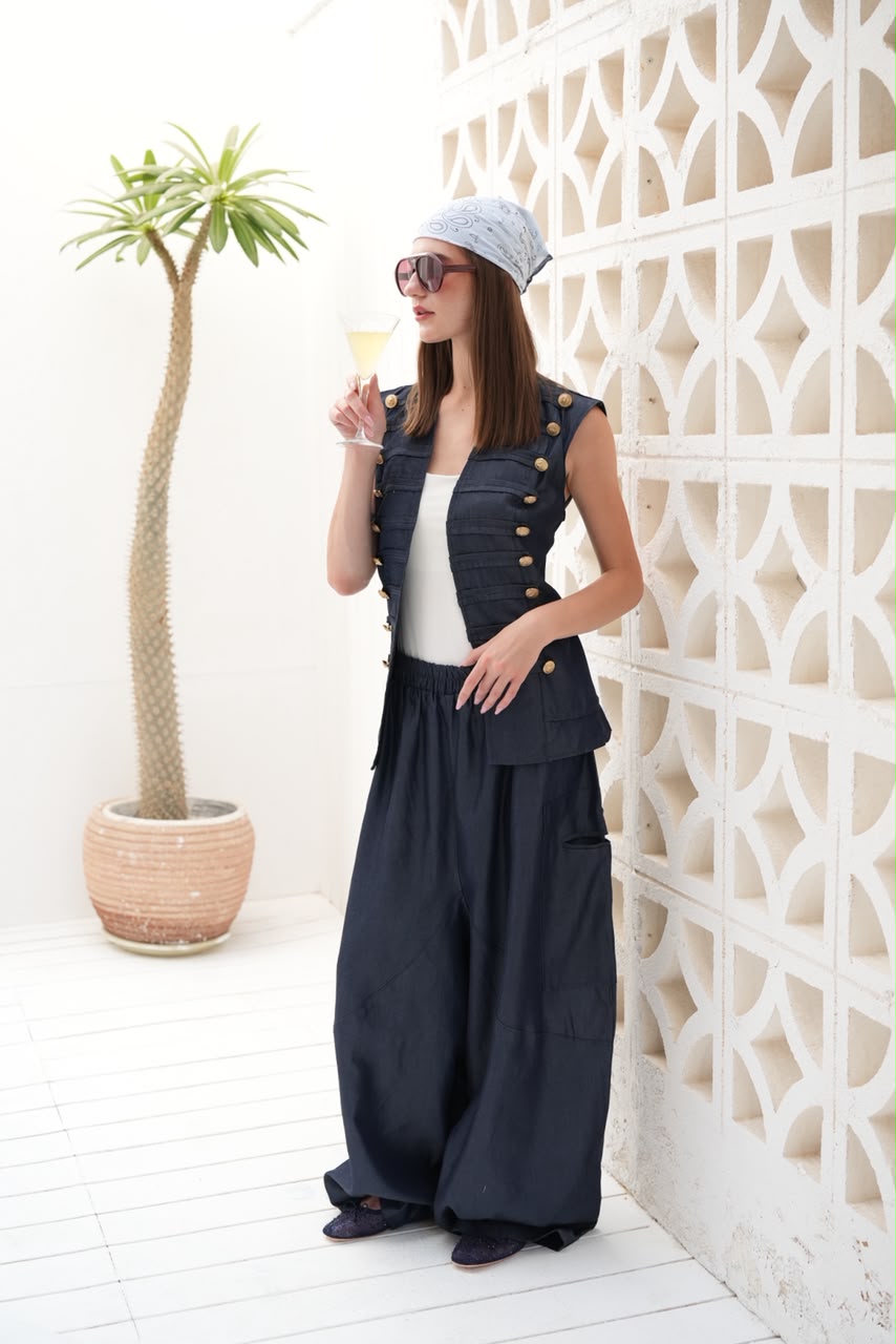 Riviera blue denim set