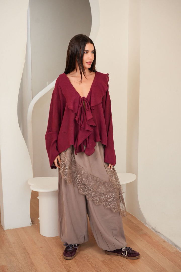 Burgundy Amelie blouse