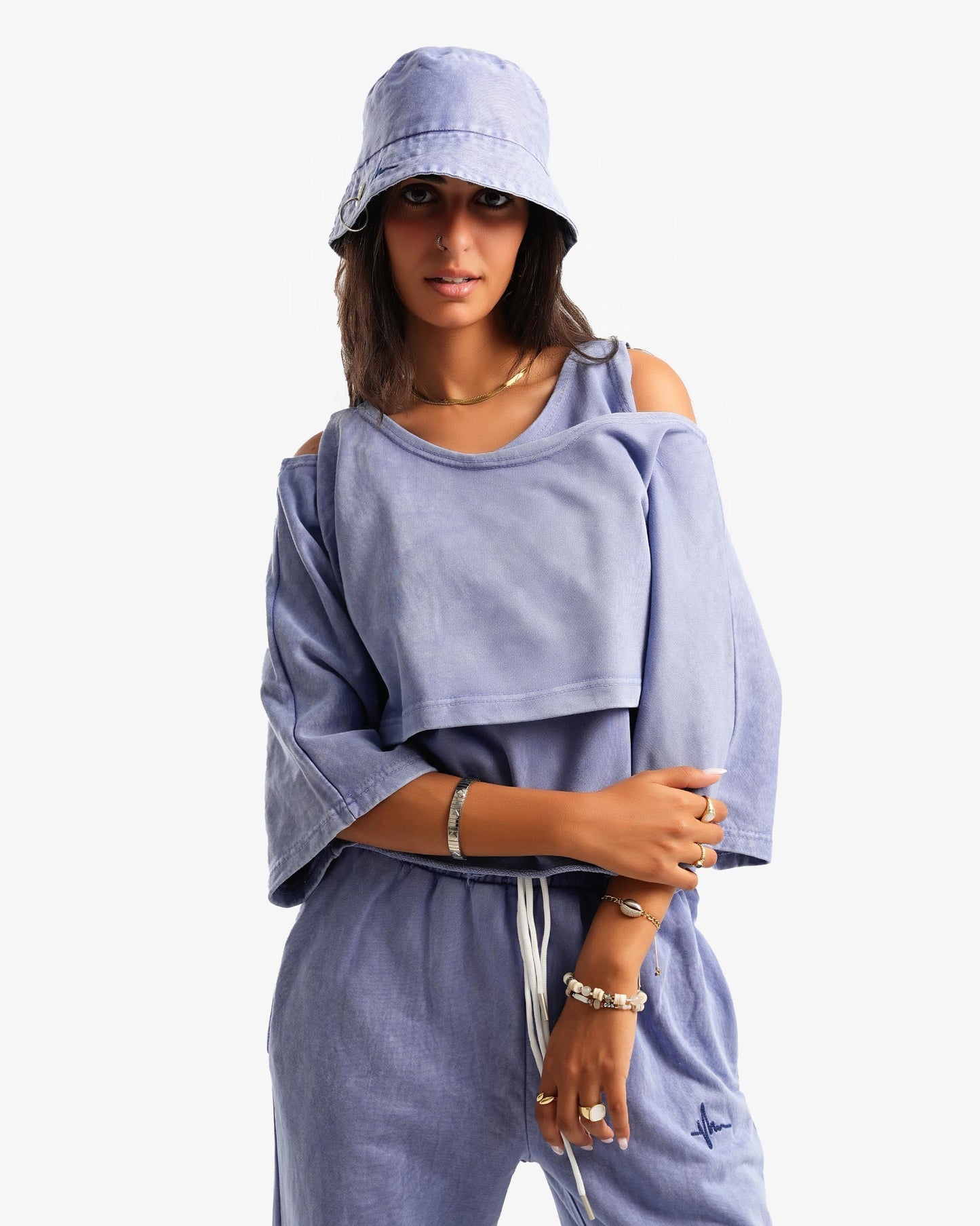 Washed Blue Loose Cut Tee