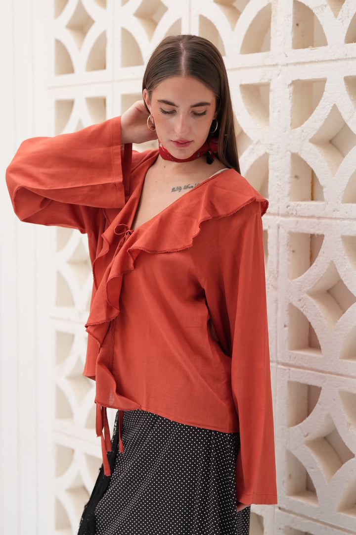 Ruffelia orange top