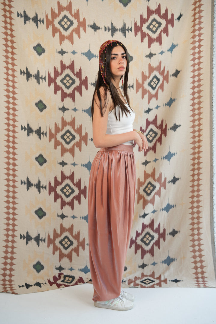 Peach silk sherwal