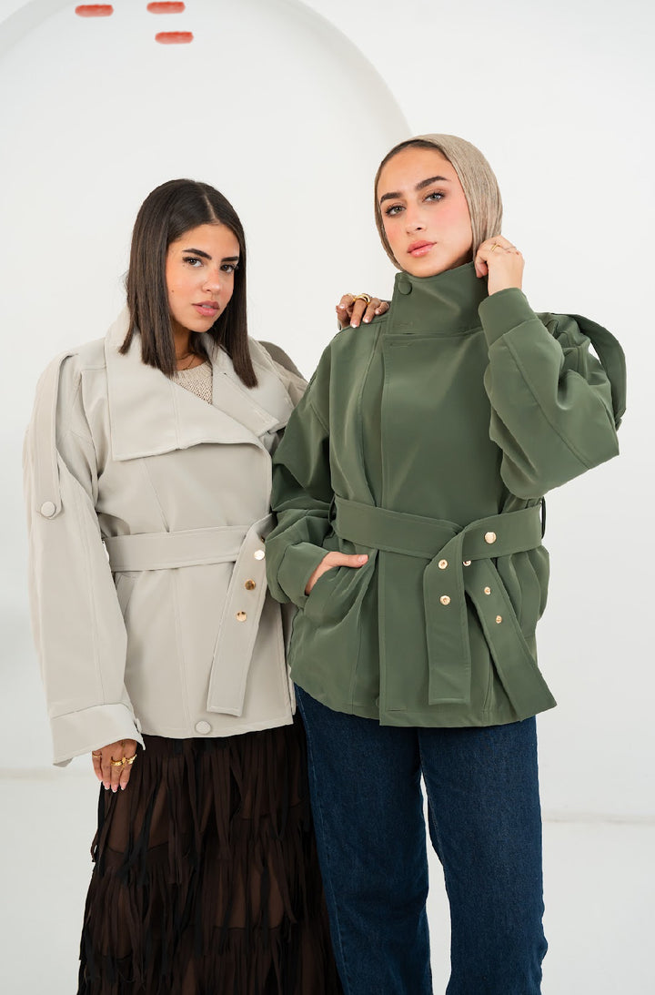 Elara Creamy Leather Jacket
