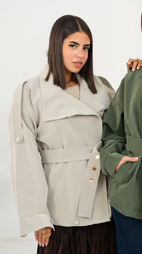 Elara Creamy Leather Jacket