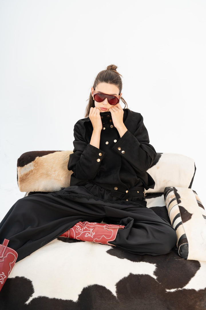 Black Milan draped jacket