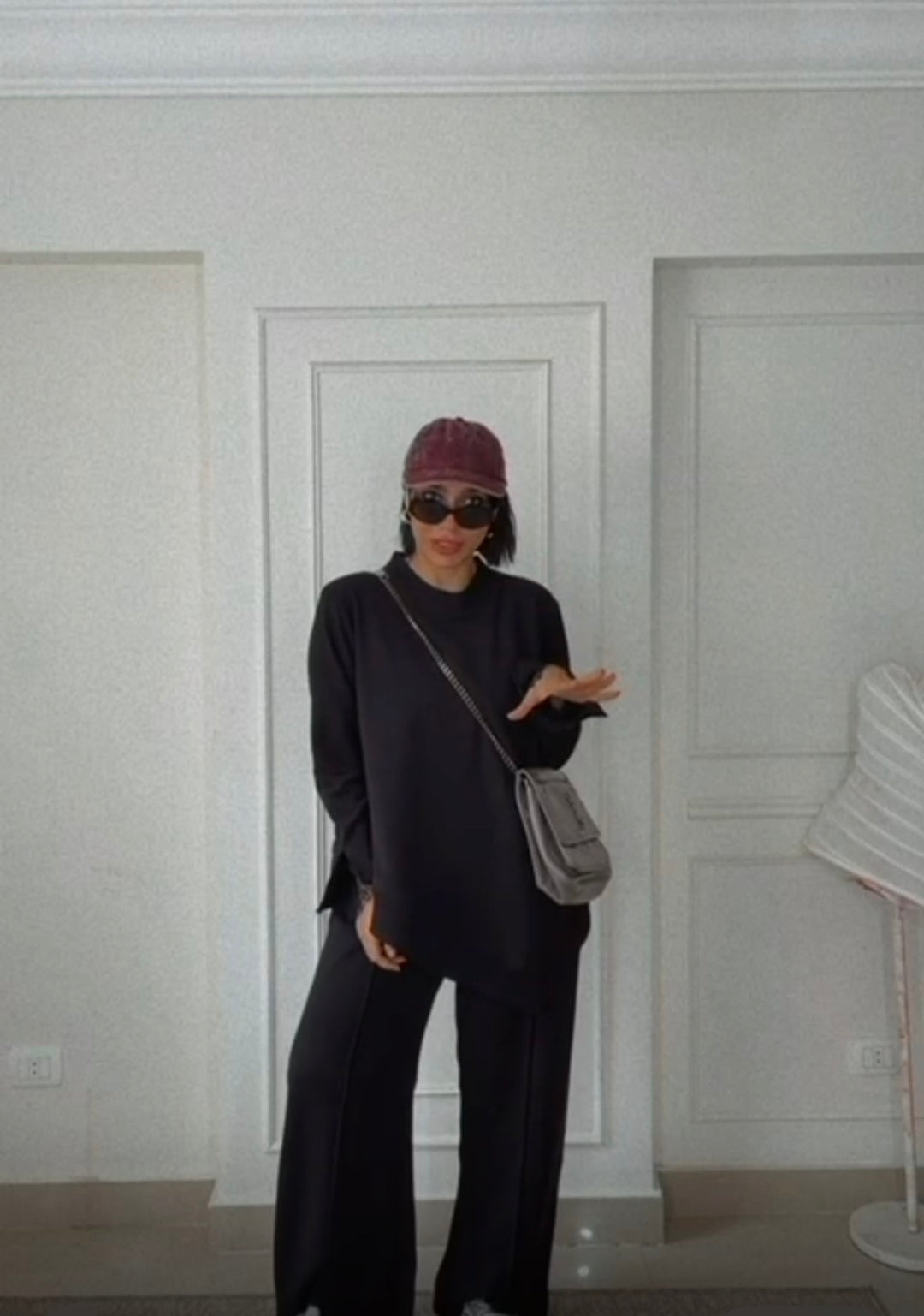 Black  Comfy Set with lace cuffs