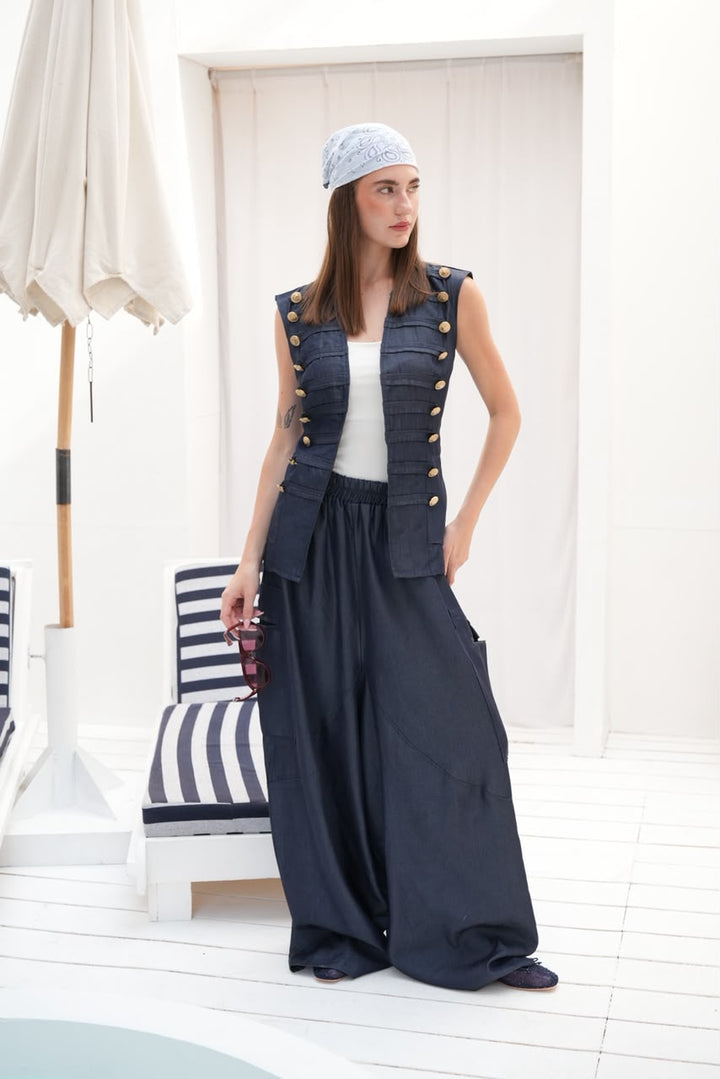 Riviera blue denim set