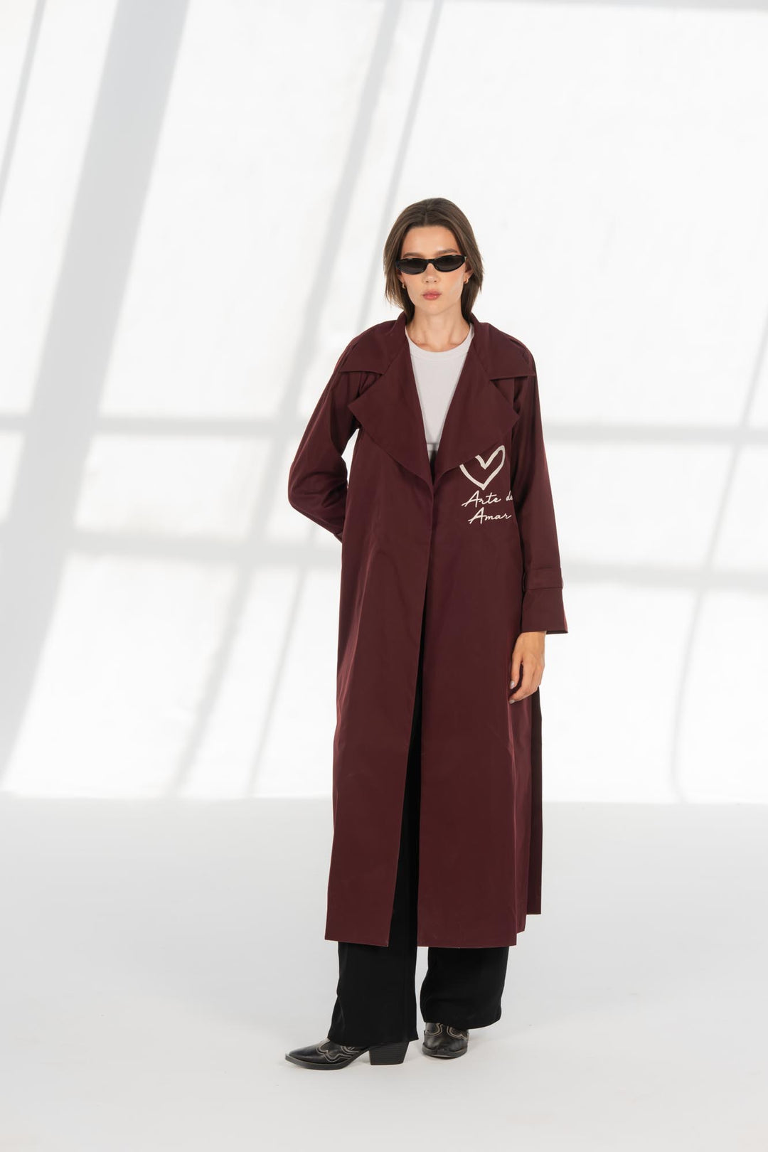 Burgundy longline Amor coat