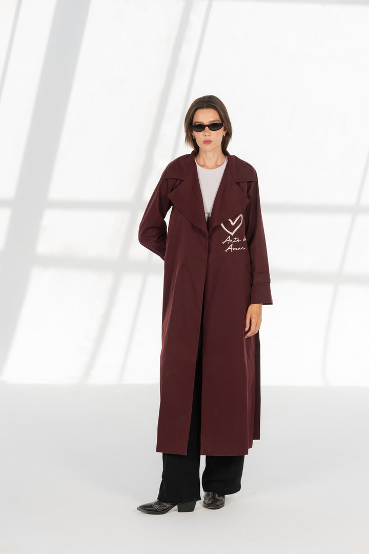 Burgundy longline Amor coat