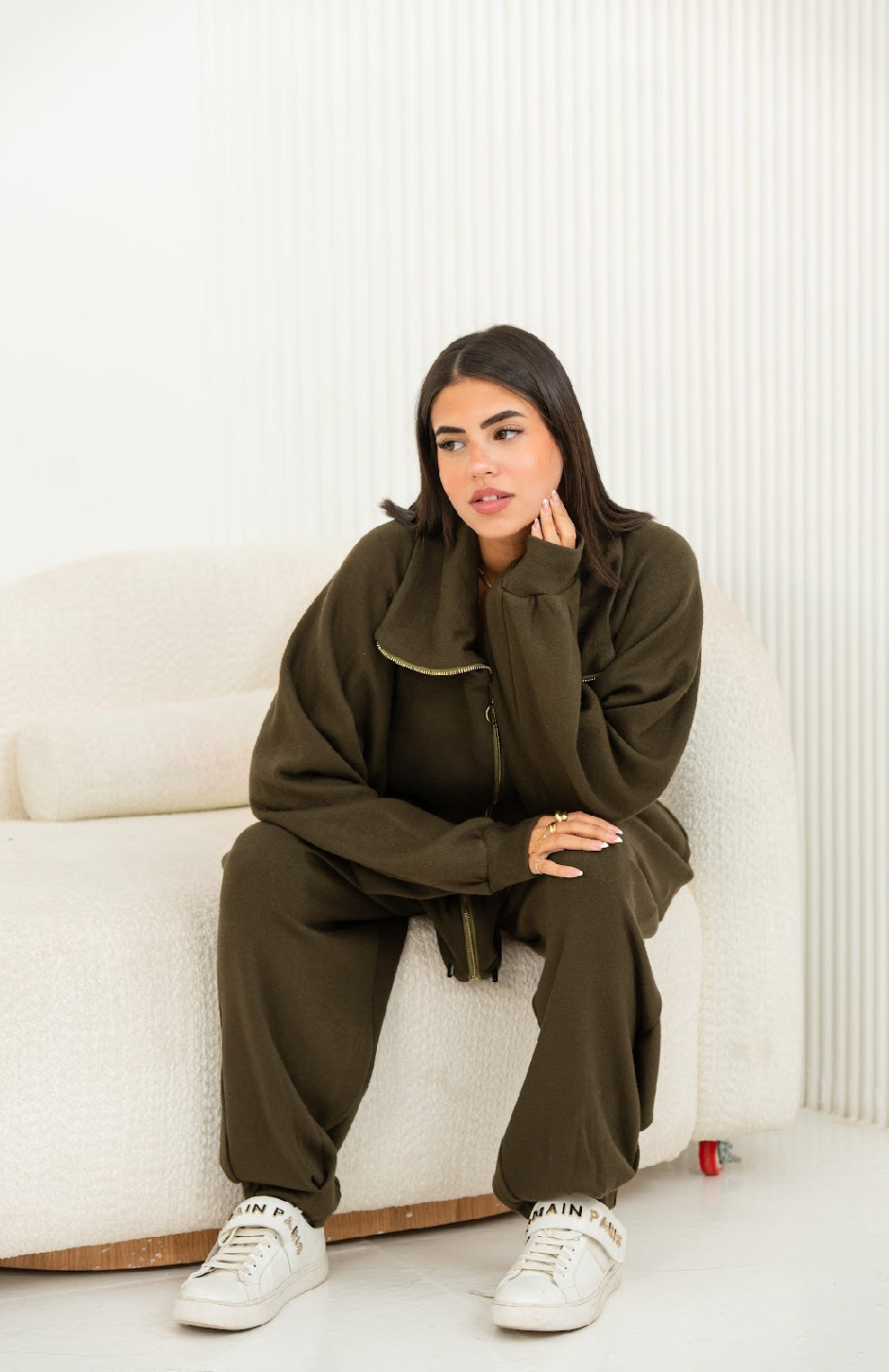 Serra Olive Tricot Set