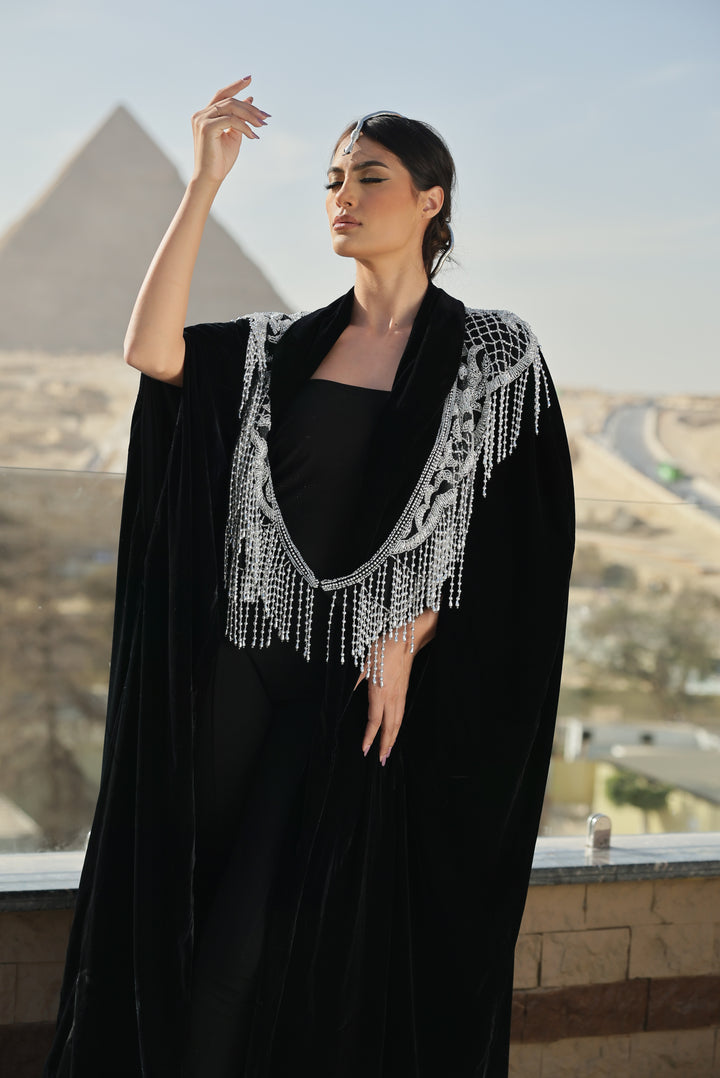 Silver tassels askim + velvet cape