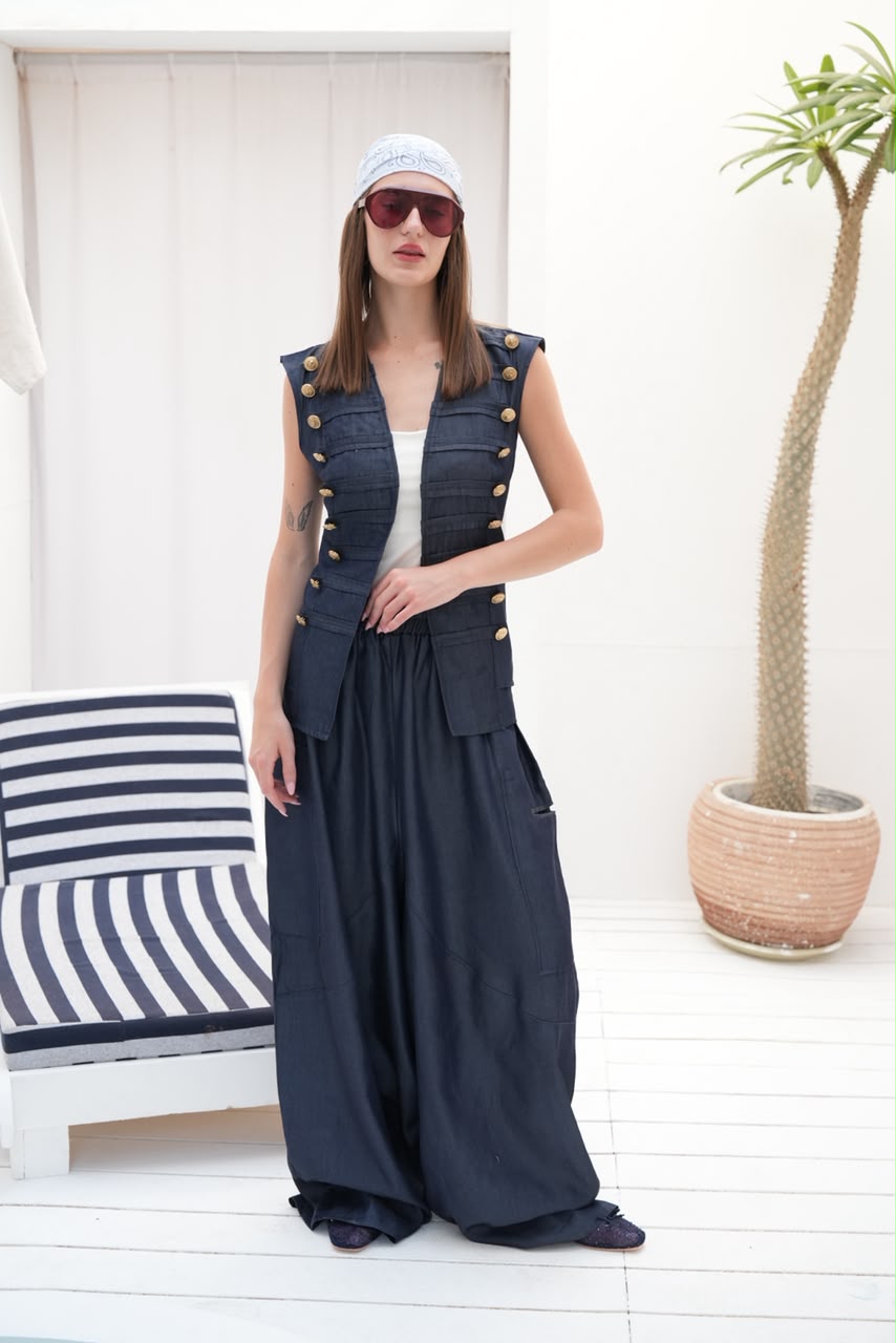 Riviera blue denim set