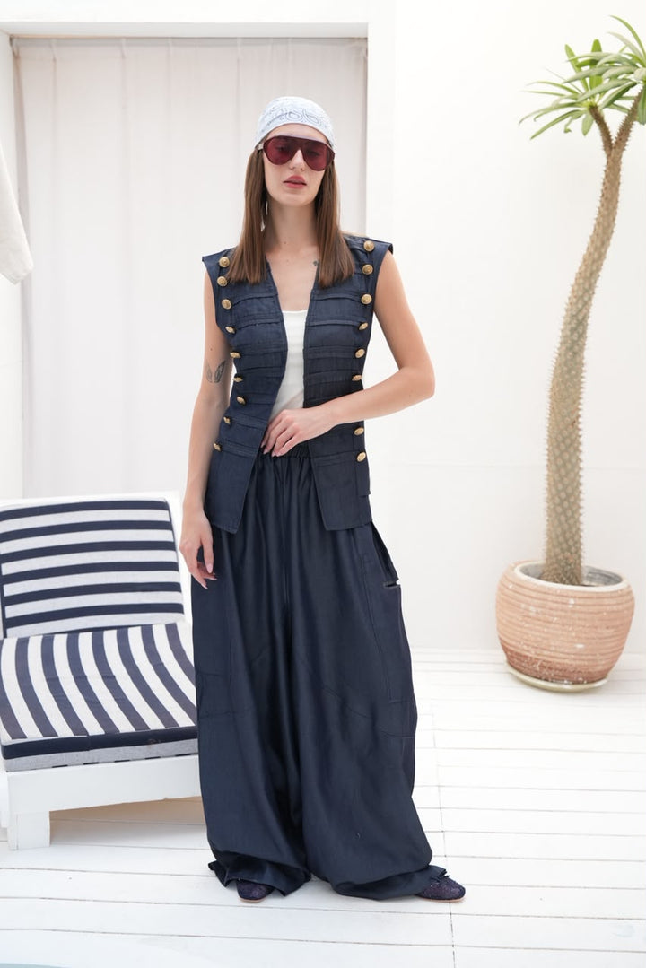 Riviera blue denim set