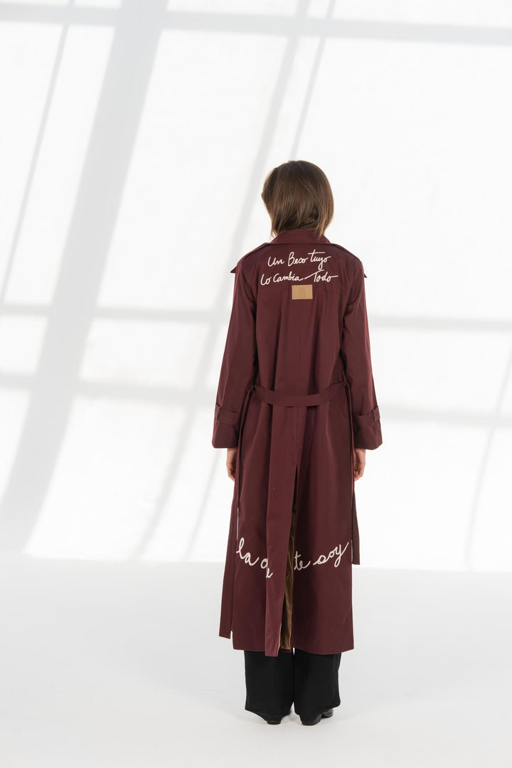 Burgundy longline Amor coat