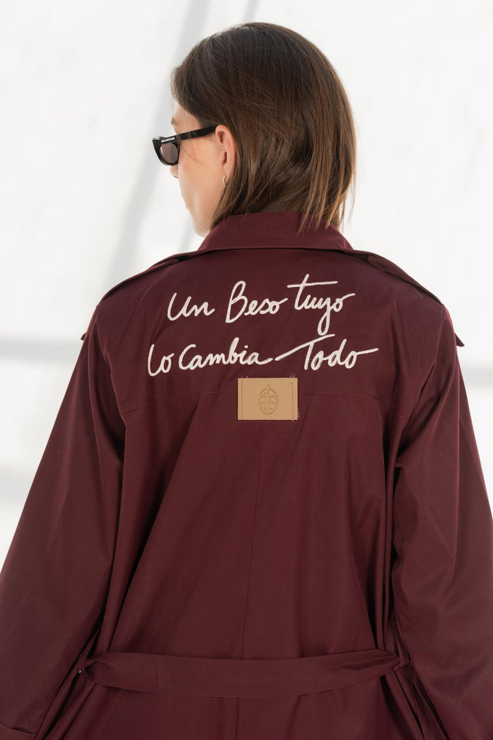 Burgundy longline Amor coat