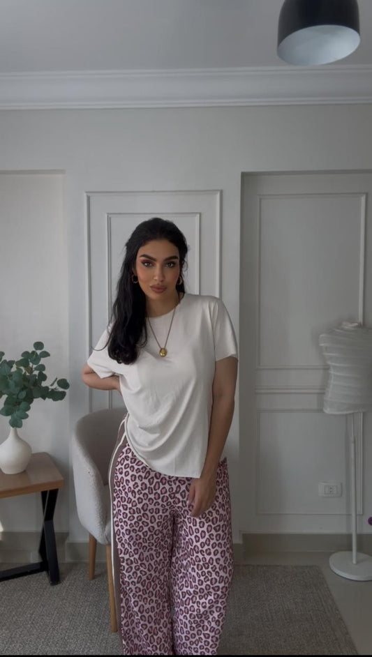 Pink tiger pants with caffe sides