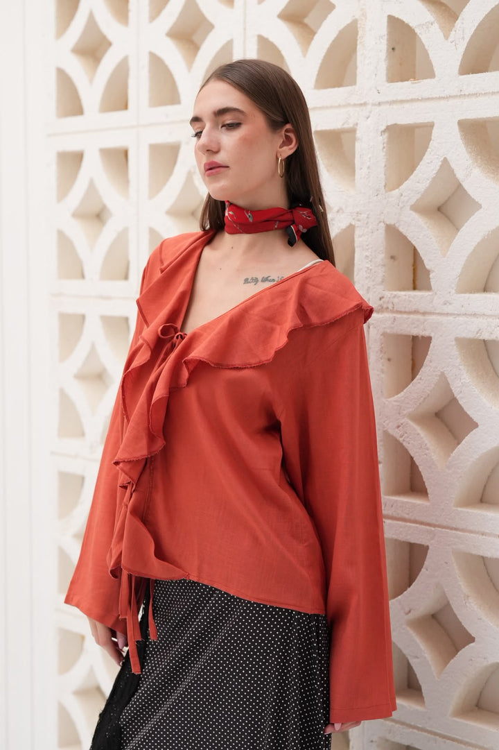 Ruffelia orange top