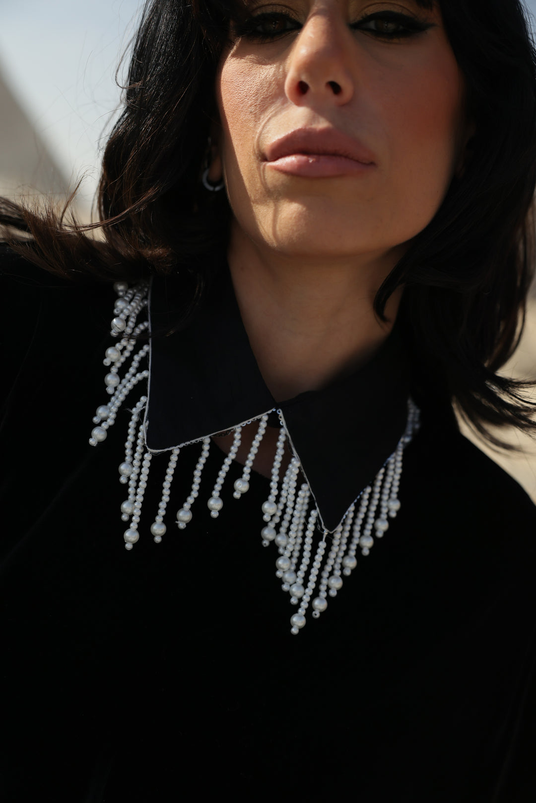 Tassels white beads collars