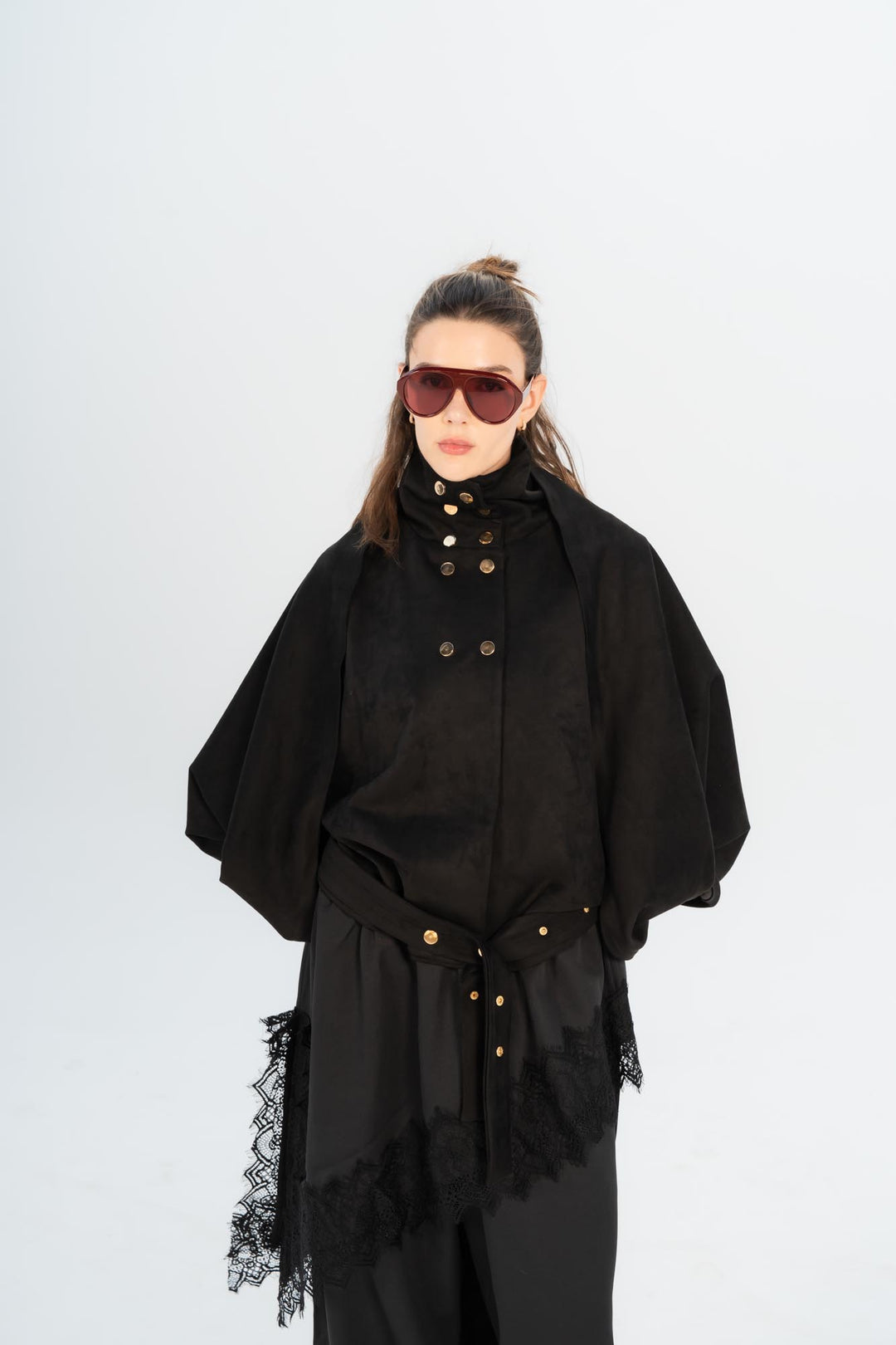 Black Milan draped jacket