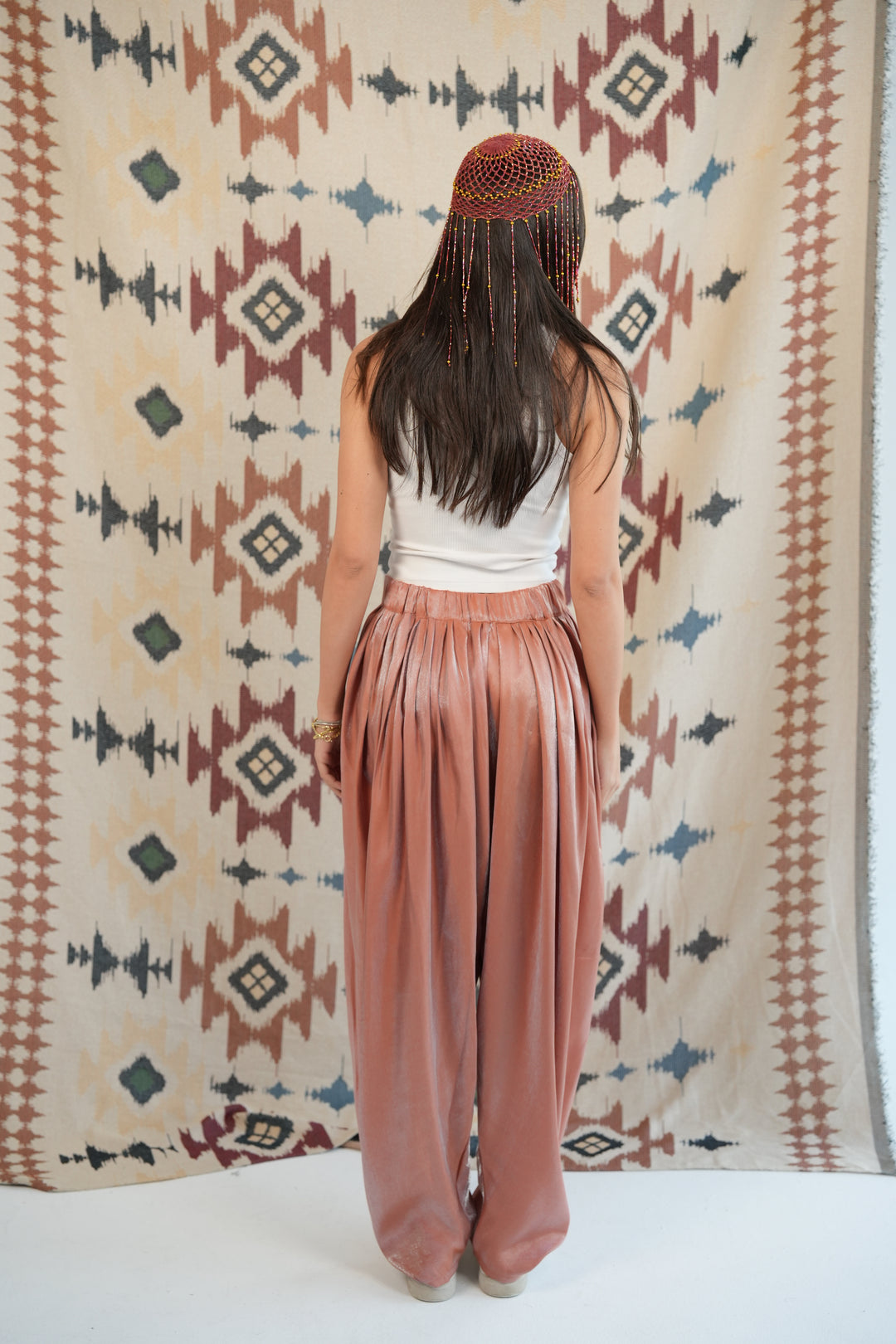 Peach silk sherwal