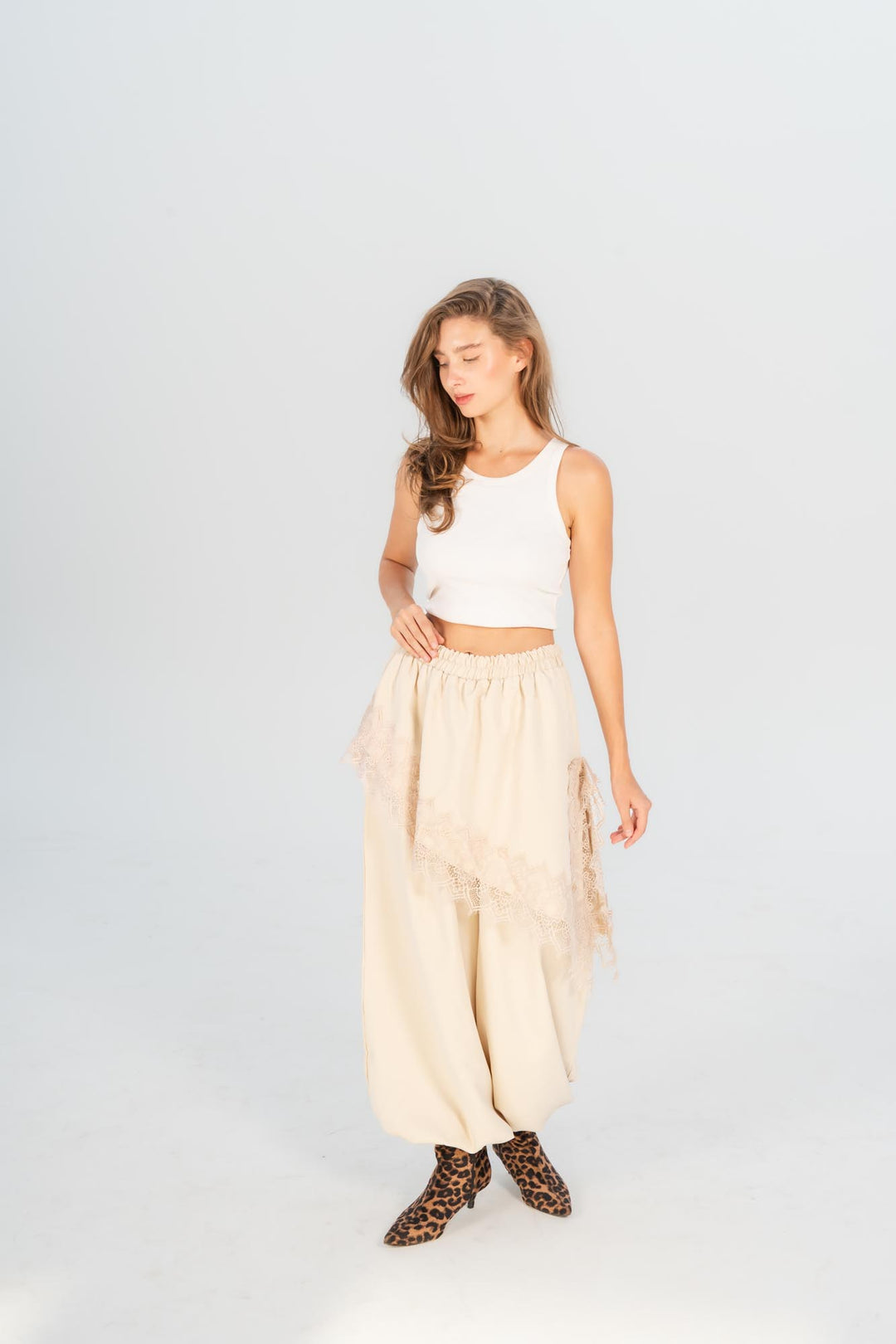 Layover lace pants