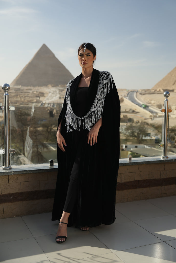 Silver tassels askim + velvet cape