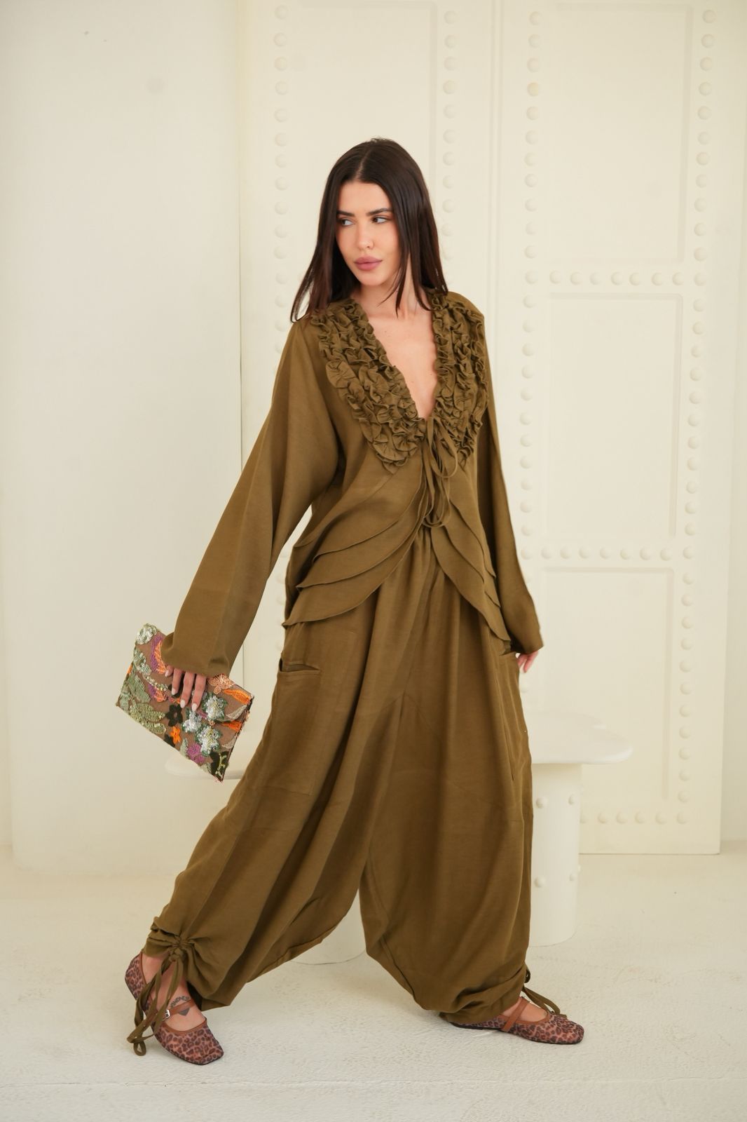 Olive ballon pants
