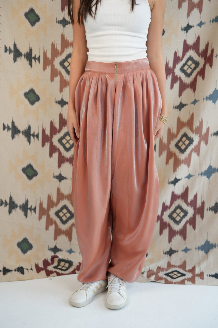 Peach silk sherwal