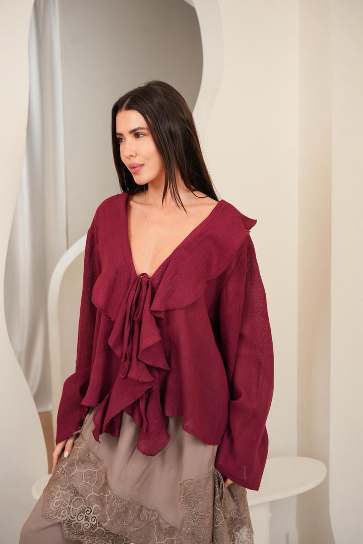 Burgundy Amelie blouse