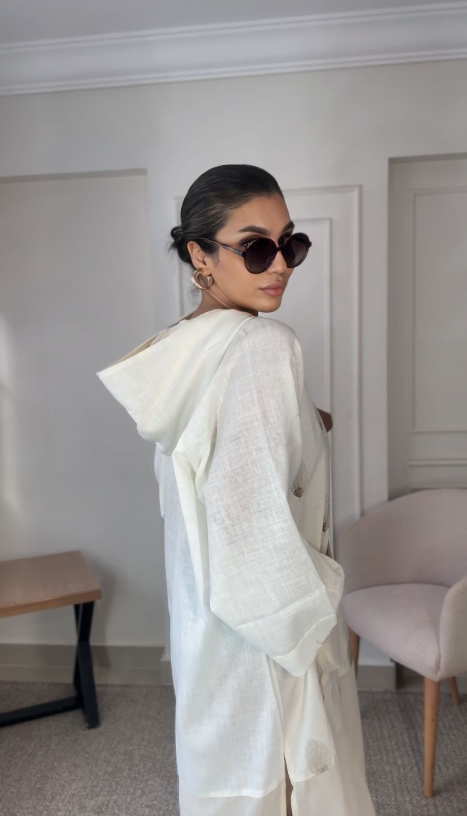 Sea leaves long shirt with hood