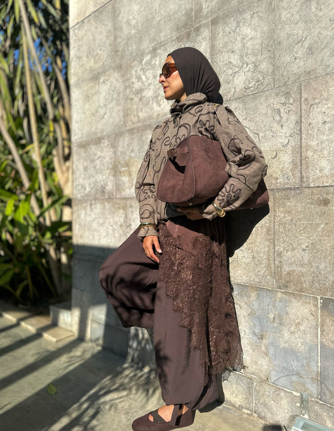Brown Dantelle Skirt Extension