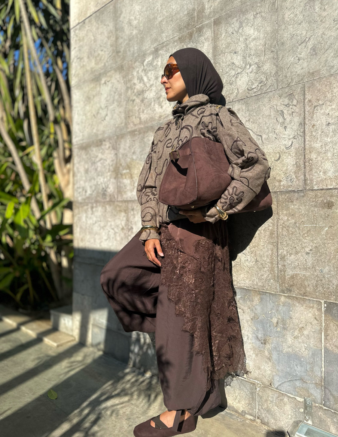 Brown Dantelle Skirt Extension