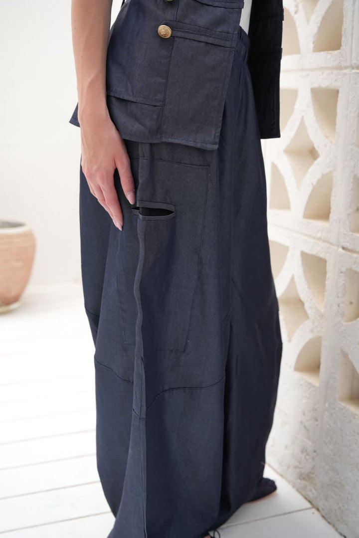 Riviera blue denim set