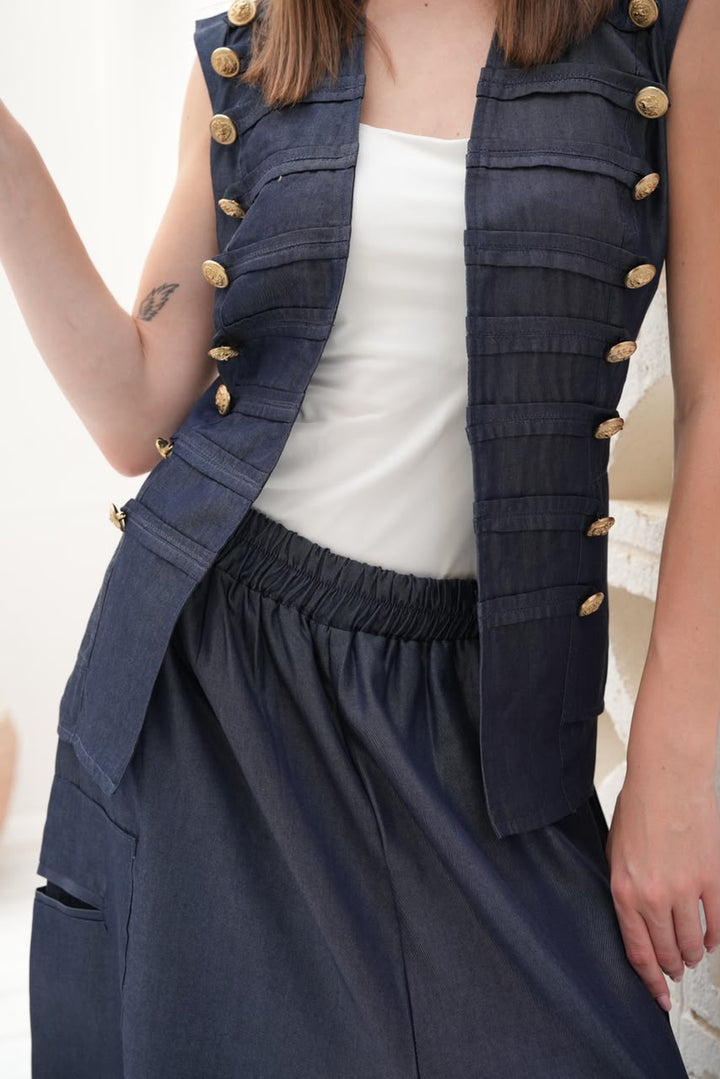 Riviera blue denim set