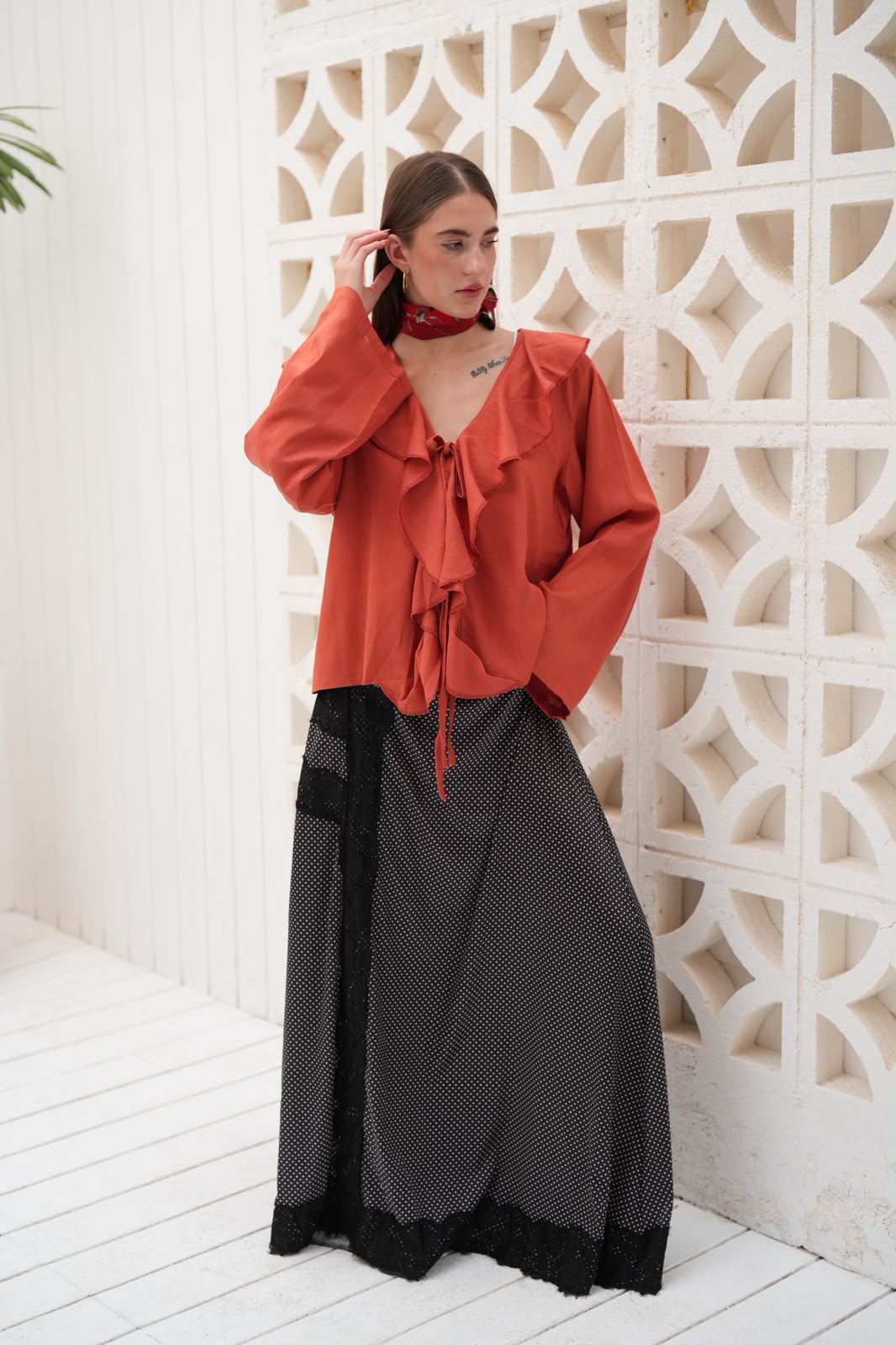 Ruffelia orange top