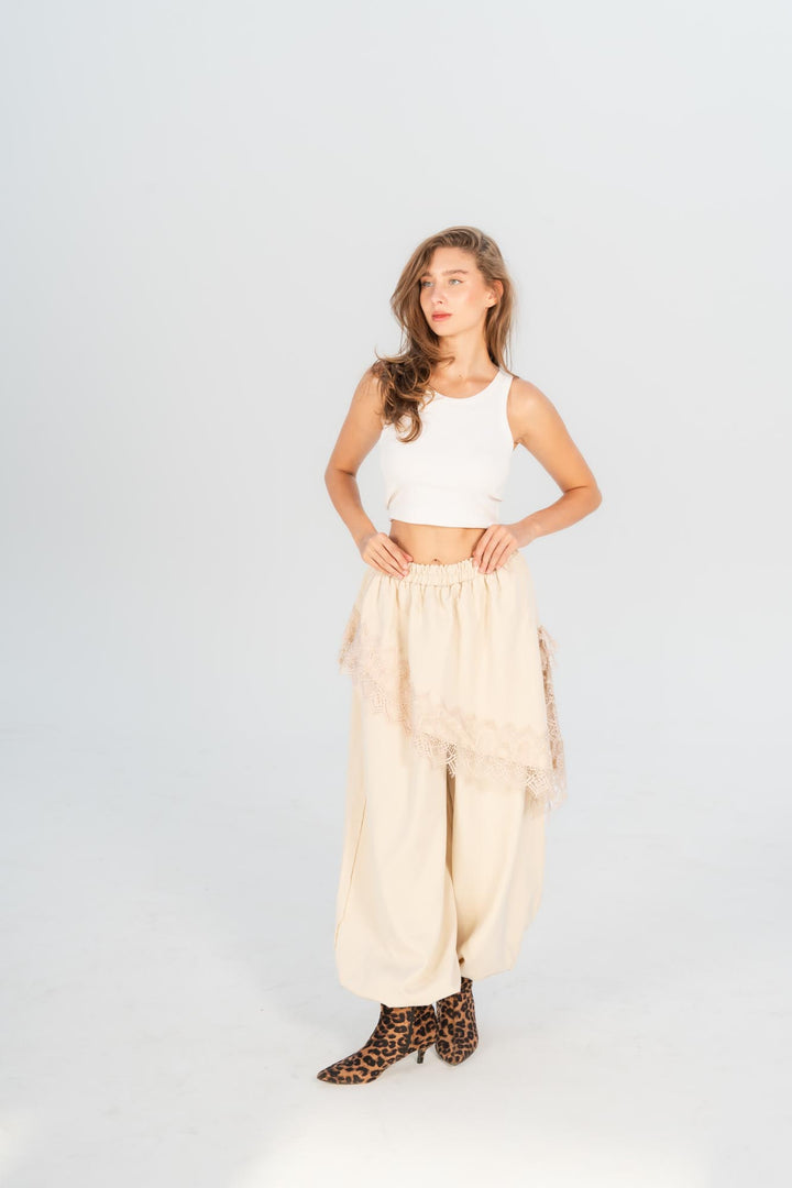 Layover lace pants