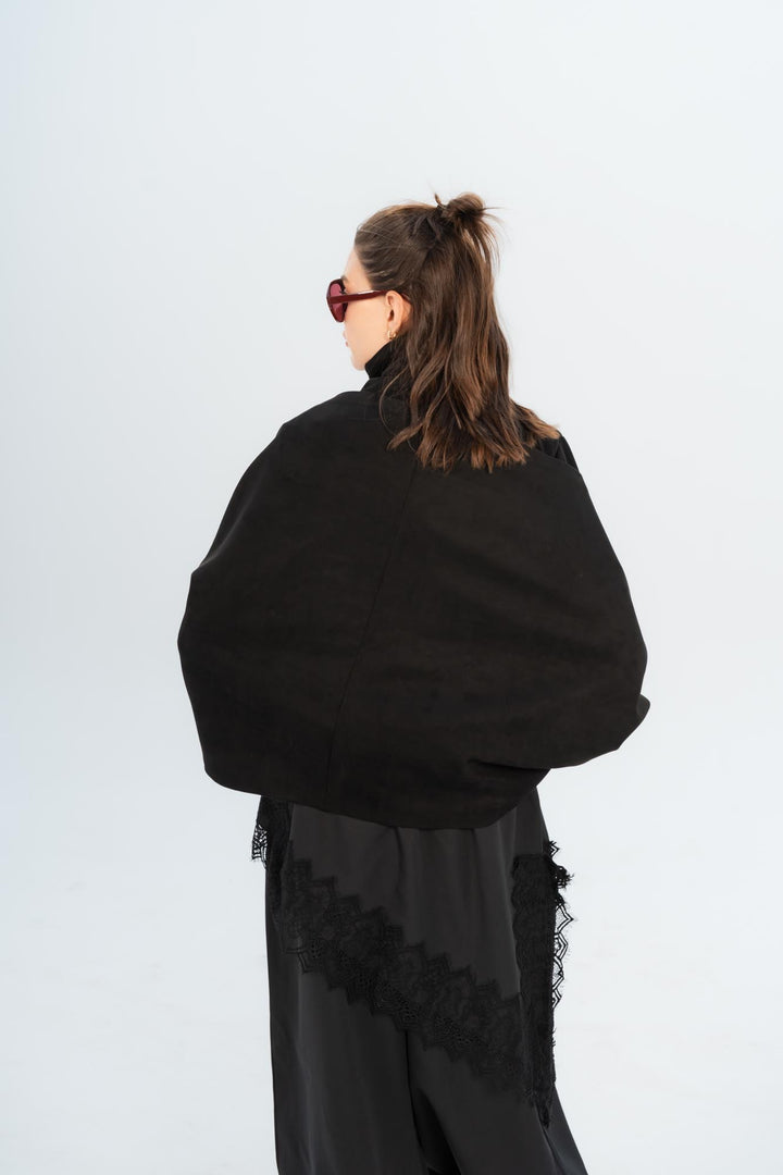 Black Milan draped jacket