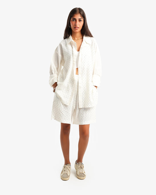 Studded linen shirt